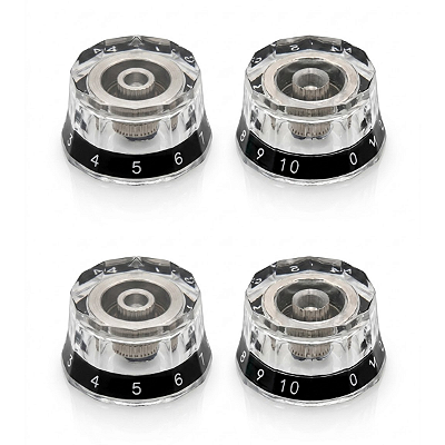 Kit Com 04 Knob Lampshade Thida Transparente Estilo PRS Compatível Com CTS 1/4"