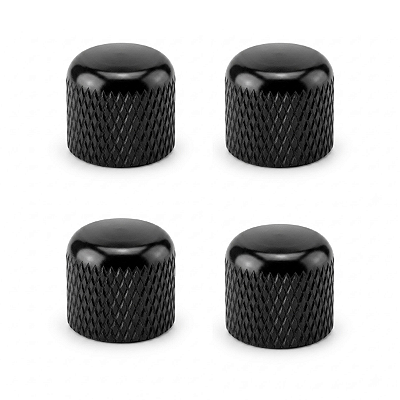 Kit Com 04 Knob De Pressão Thida Para Guitarra e Contra Baixo Preto
