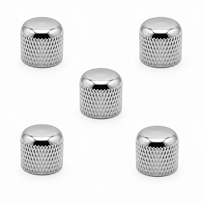 Kit Com 05 Knob De Pressão Thida Para Guitarra e Contra Baixo Cromado