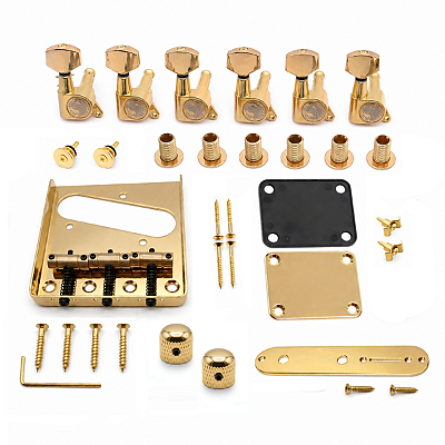 Kit Completo de Ferragens Douradas Gold Hardware para Guitarra Telecaster