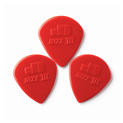 Kit 3 Palhetas Dunlop Jazz III Nylon 1,38mm Para Guitarra Original