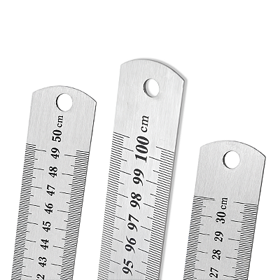 Kit Com 3 Réguas Metálicas 30 50 100cm Para Marcenaria Serralheria E Projetos Makers