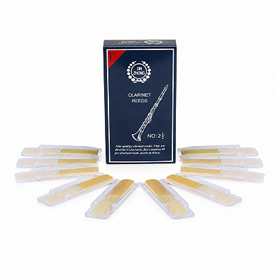Pacote 10 Palhetas Para Clarinete N2,5 Cana Natural Com Capa