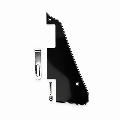 Escudo Pickguard Preto 3 Camadas Para Guitarra Les Paul 2 Humbuckers Com Suporte