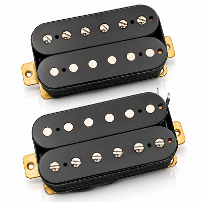 Kit 2 Captadores Humbucker Para Guitarra Braço Ponte Preto 7.2K 16K Coil Split