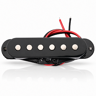 Captador Single Coil Para Guitarra Strato Meio Alnico 5 Vintage Anos 60 Preto