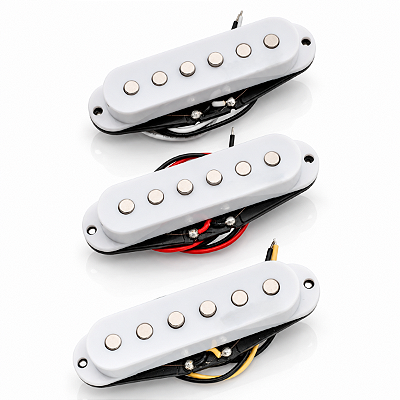Kit 3 Captadores Single Coil Guitarra Stratocaster Alnico V Anos 60 Branco