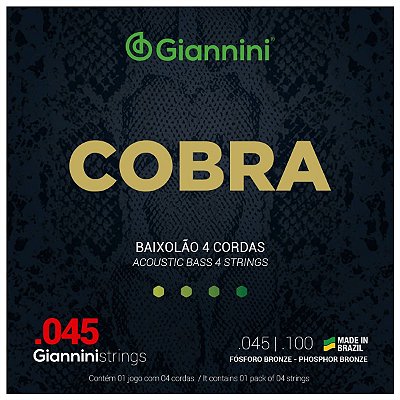 Encordoamento Para Baixolão 4 Cordas 045 Giannini GEEBASF