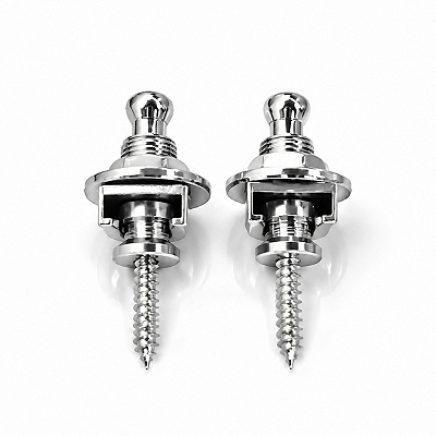 Trava De Correia Strap Lock Para Guitarra Violão Cromado