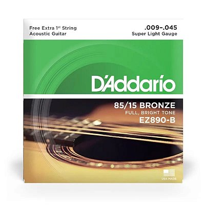 Jogo De Cordas Para Violão Aço Daddario 009 EZ890