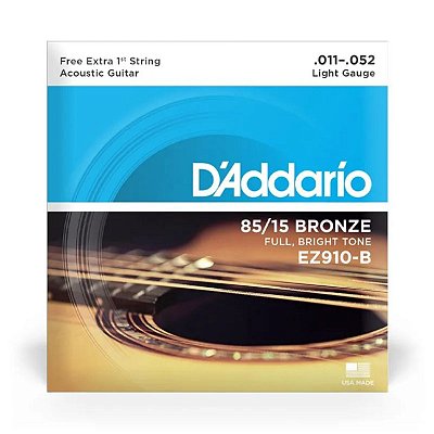Jogo De Cordas Para Violão Aço Daddario 011 EZ910