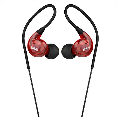 Fone De Ouvido In Ear Profissional Vokal E40 Vermelho