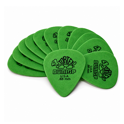 Kit Com 12 Palhetas Dunlop Tortex Verde .88mm