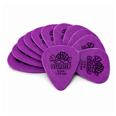 Kit Com 12 Palhetas Dunlop Tortex Roxa 1.14mm