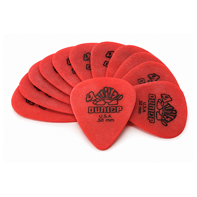 Kit Com 12 Palhetas Dunlop Tortex Vermelha .50mm