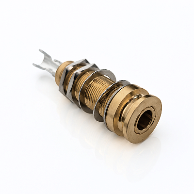 Jack Conector P10 Roldana Dourado P/ Captador Fishman Presys