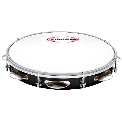 Pandeiro 10" Aro De Madeira Formica Pele Nylon Contemporânea