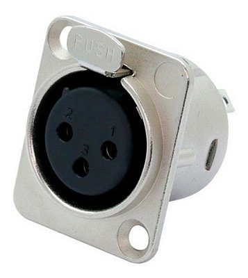 Plug Conector Com Trava Painel Fêmea XLR Canon Star Cable