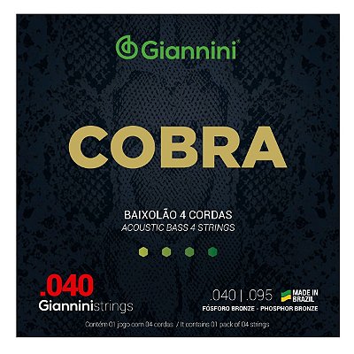 Encordoamento Para Baixolão 4 Cordas 040 Giannini GEEBALF