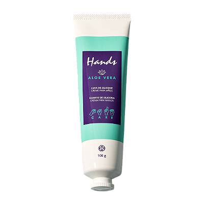 Luva De Silicone Aloe Vera Creme Para As Mãos Hands 100g