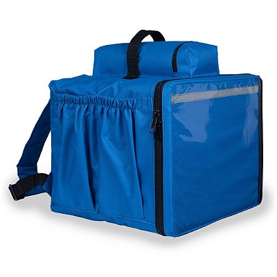 Mochila térmica 45 litros azul - Bag Motoboy comporta embalagem até 35cm de diâmetro