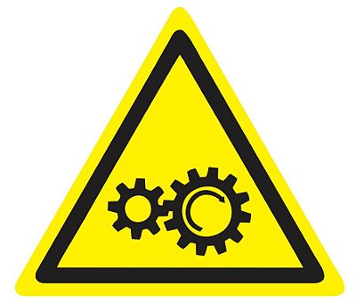 Adesivo de Risco de Esmagamento Engrenagem