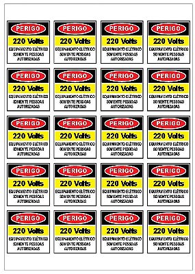 Adesivo de Sinalização de Risco Elétrico de 220V