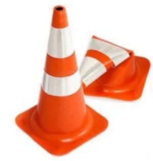 CONE LARANJA E BRANCO FLEXÍVEL 75cm