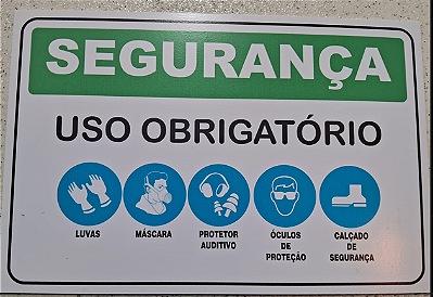 Placa Uso obrigatório de EPI's