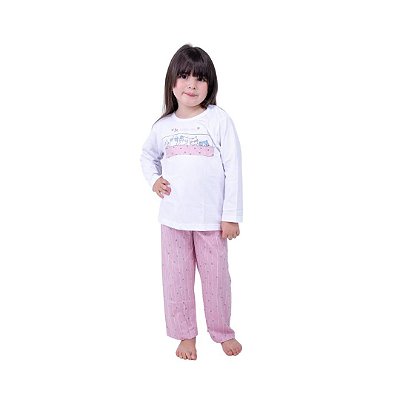 Pijama Longo Infantil Feminino Be Happy Day