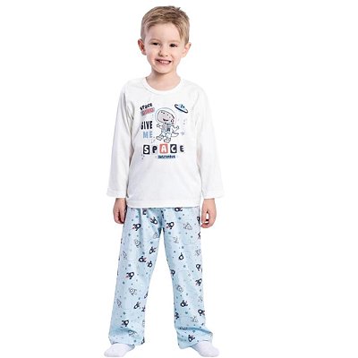 Pijama Longo Infantil Masculino Space Dino