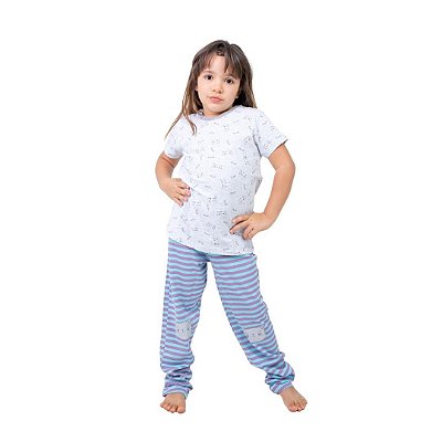 Pijama Longo Infantil Feminino 2 em 1 Gatinho
