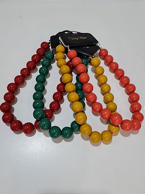 Colar Pérolas De Acrílico