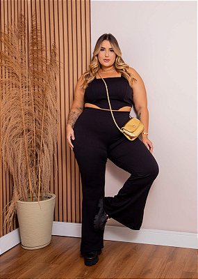 CALÇA PANTALONA FENDA LATERAL