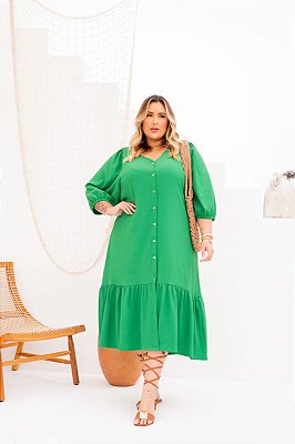 Vestido Midi Verde Plus Size
