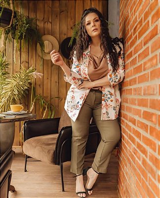 Blazer Alongado Etsampado plus size