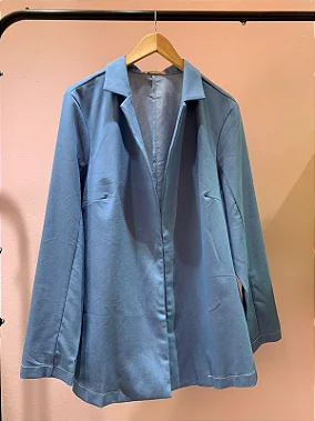 Blazer Alongado Pesponto plus size