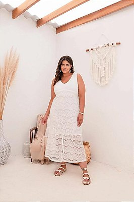 Vestido Midi Renda Francesa