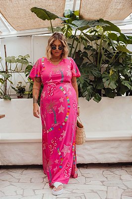 Vestido Laco com manga Plus Size