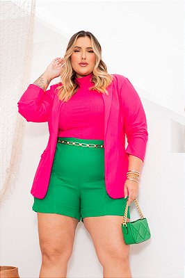 Short Bolso Frontal Plus Size