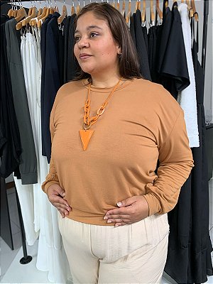 Blusa  Moletinho Liso Plus Size
