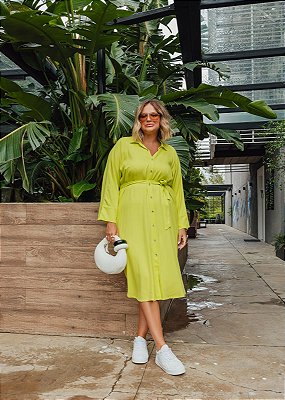 Vestido Chemise Verde Plus Size