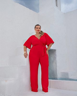 Macacão Vermelho plus-size