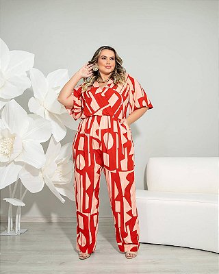 Macacão Longo Transpasse Plus Size