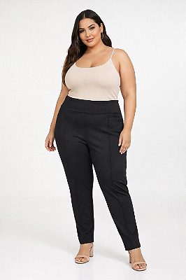 Calça Skiny com Friza Plus Size