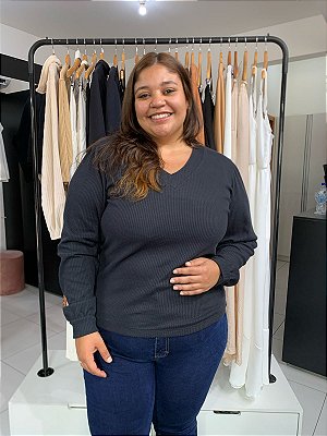 Blusa Vegas em V  Plus Size