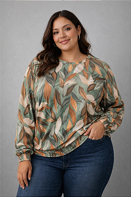 Blusa Com Elástico Plus Size