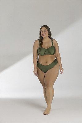 Calcinha Praia Tanga Mid Laterais Franzidas Plus Size