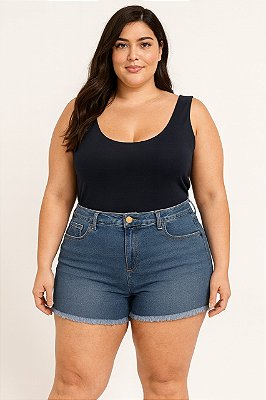 Short Jeans Barra Plus Size