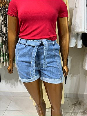 Short Jeans Barra Plus Size